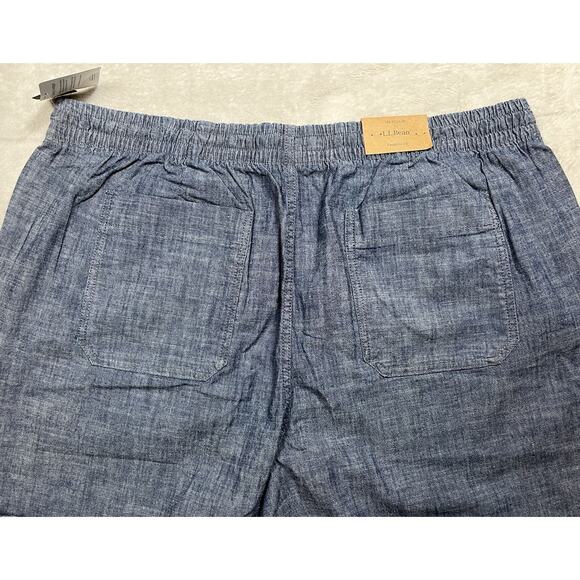 LL Bean Womens Chambray Linen Wide Leg Pant Beachy Preppy Coastal Classic 18 NWT - Picture 5 of 13